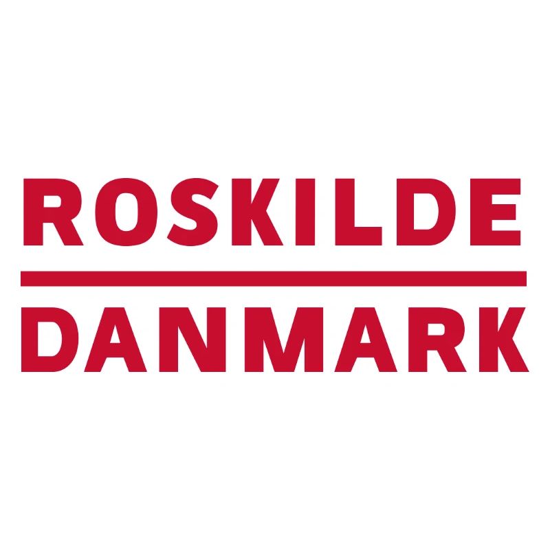 Roskilde Denmark in red typography