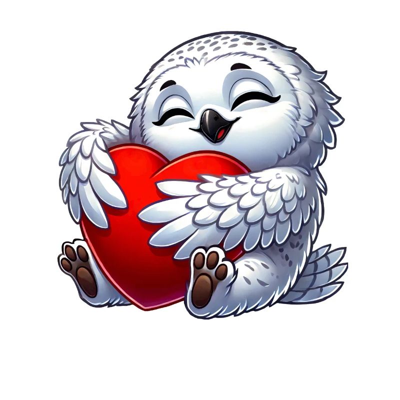 Verliebte Eule Schneeeule Herz Valentinstag