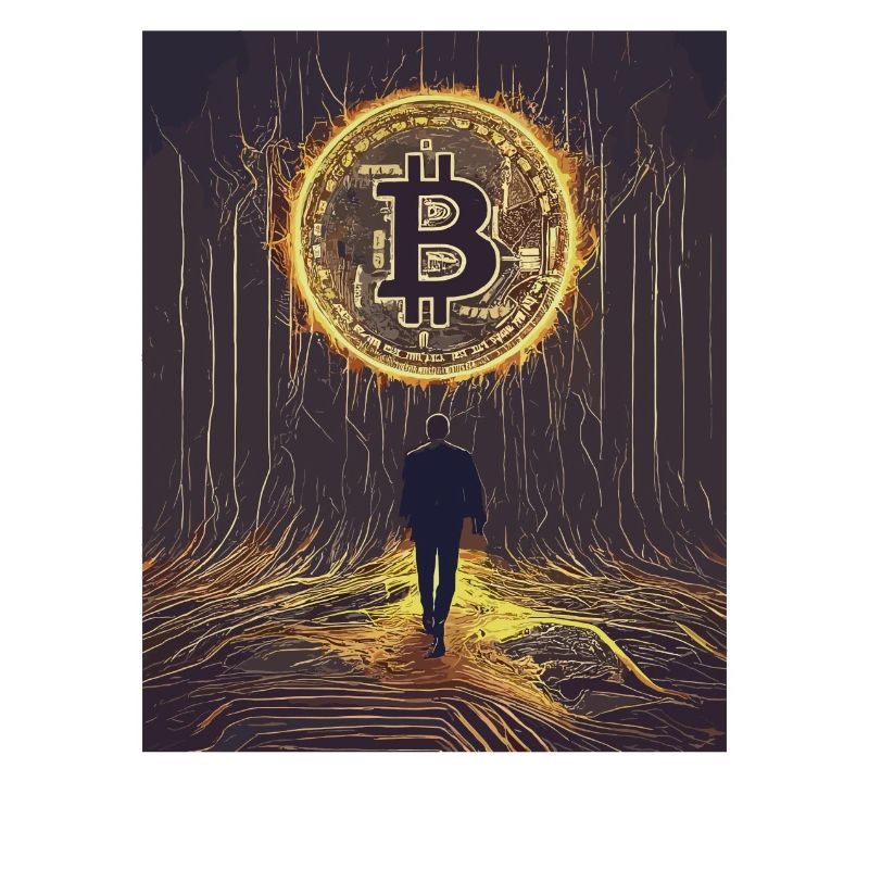 Digital Bitcoin Forest Scene