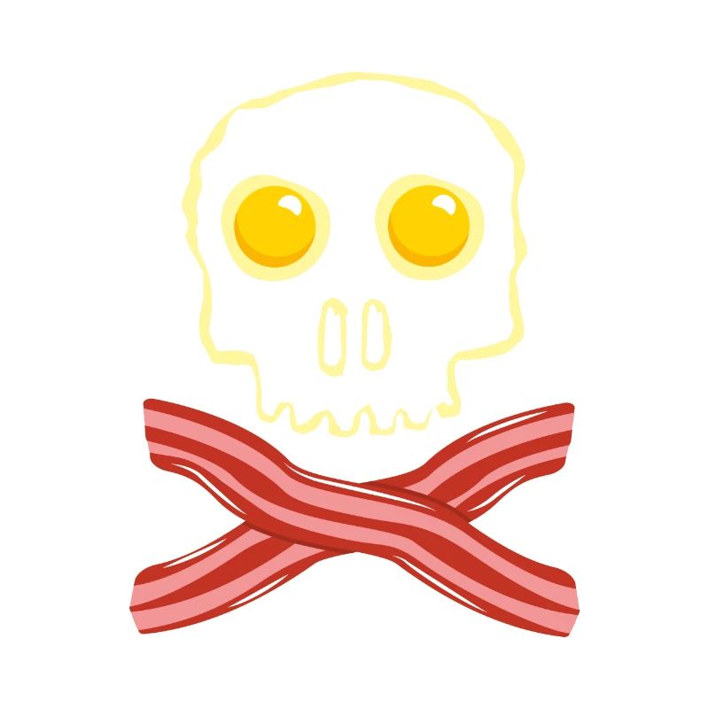 Bacon et oeufs Skull Skull - Oeufs de bacon