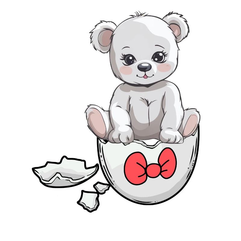 Teddy Bear Birth Baby Eggshell Hatch