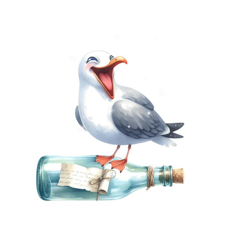 maritim Möwe Flaschenpost Möwen