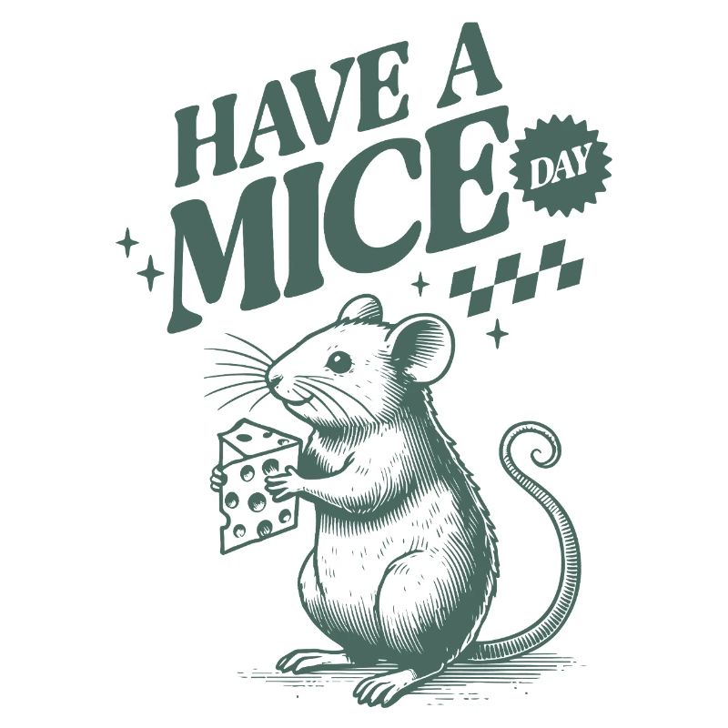 Humorous mouse with cheese star and text