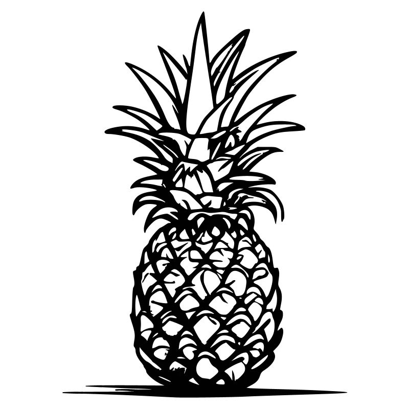 Pineapple Outline – Minimalist Fruit Design