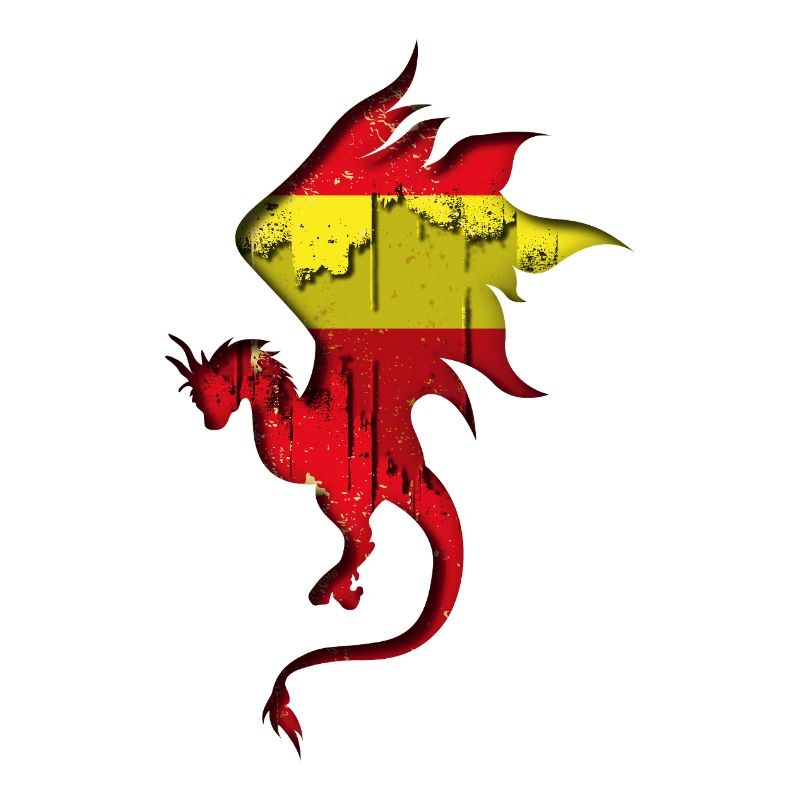 Drapeau de l’Espagne - Espagne - Silhouette de dragon