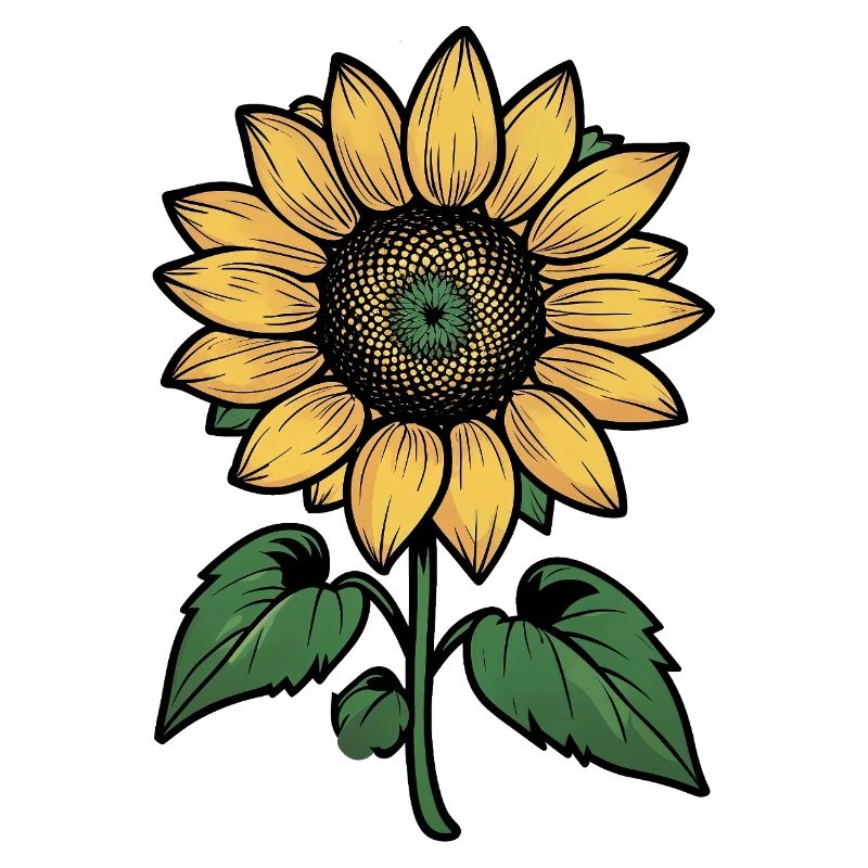 Disegno a linee di girasole
