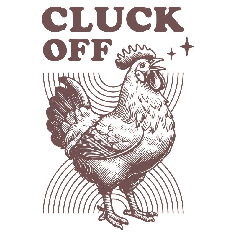 Humorous chicken with text