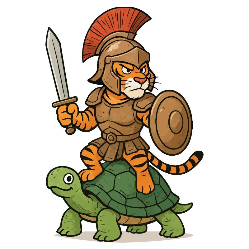 Gladiator Tiger on Turtle