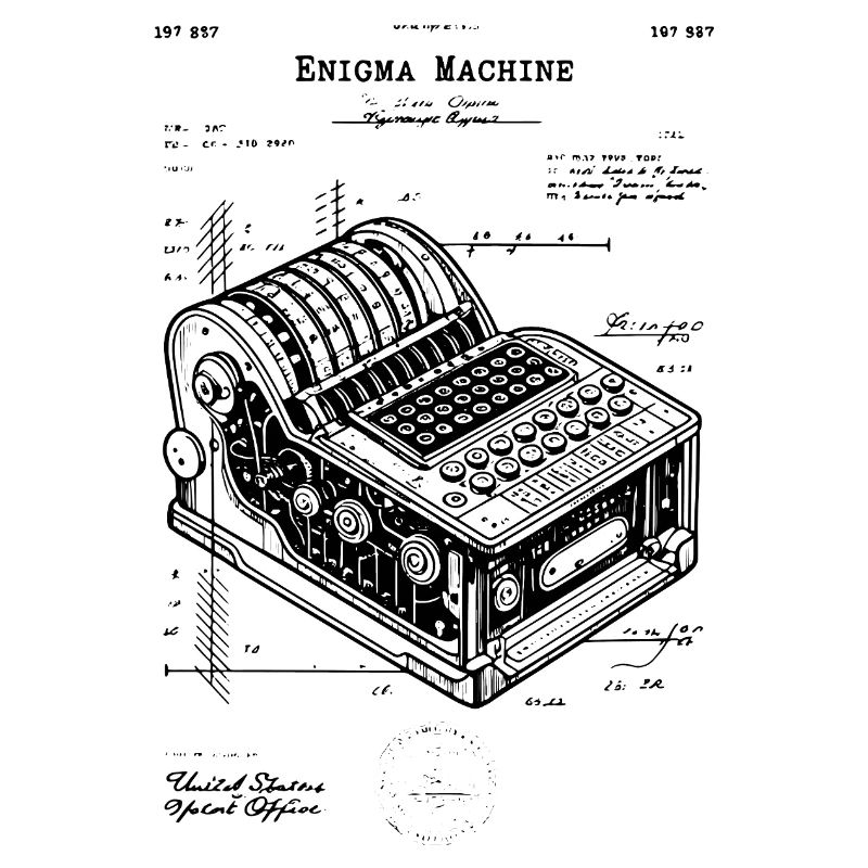 Brevet de plan de machine Enigma
