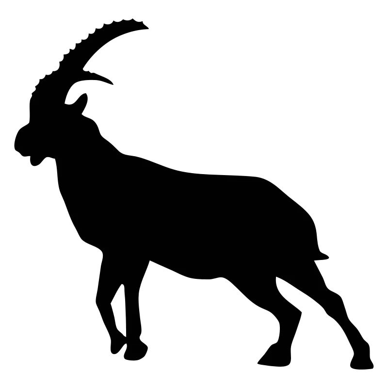 ibex silhouette animal mountain