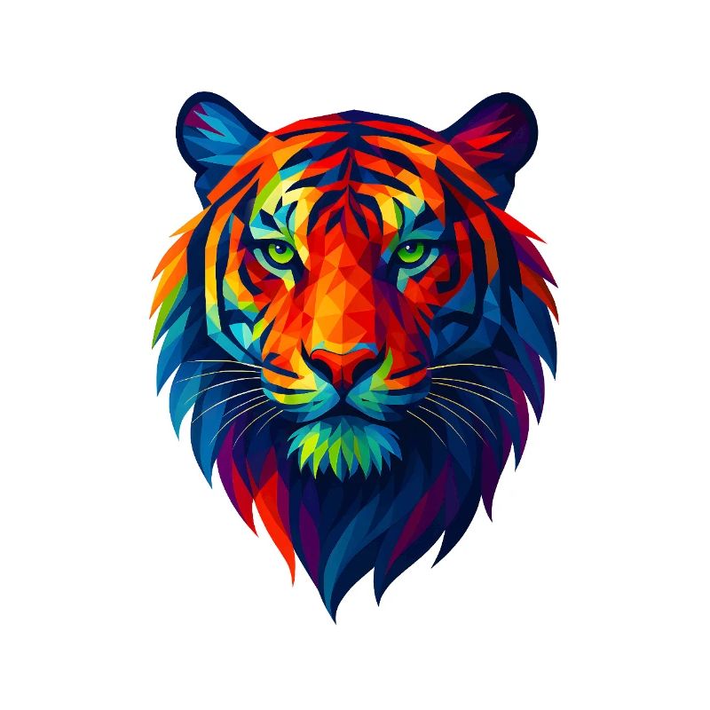 WPAP Polygon Stil Tiere - Tiger Porträt