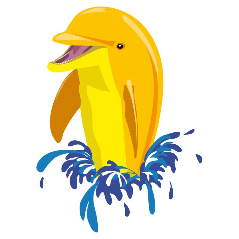Dolphin yellow splashes