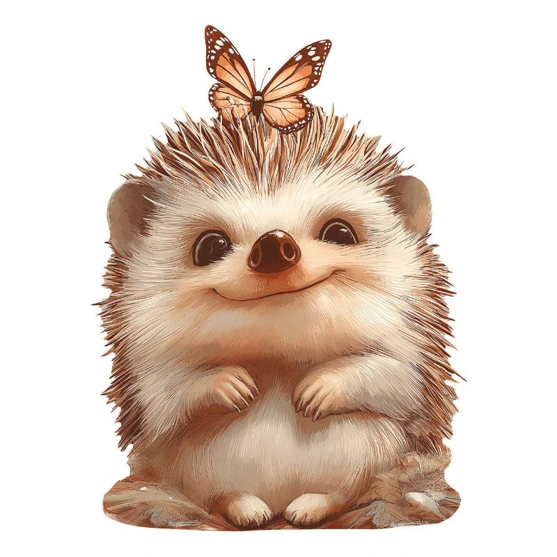 Hérisson avec papillon