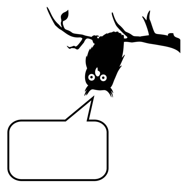 funny owl with empty speech bubble