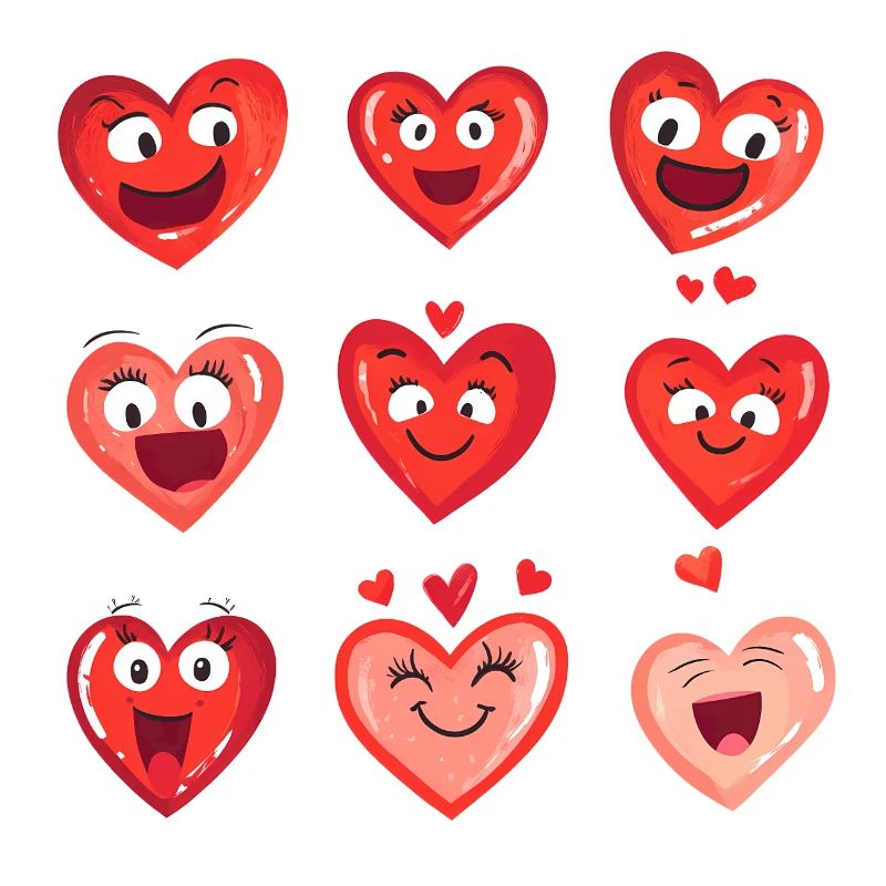 Coeurs Funny Faces Cadeau de la Saint-Valentin