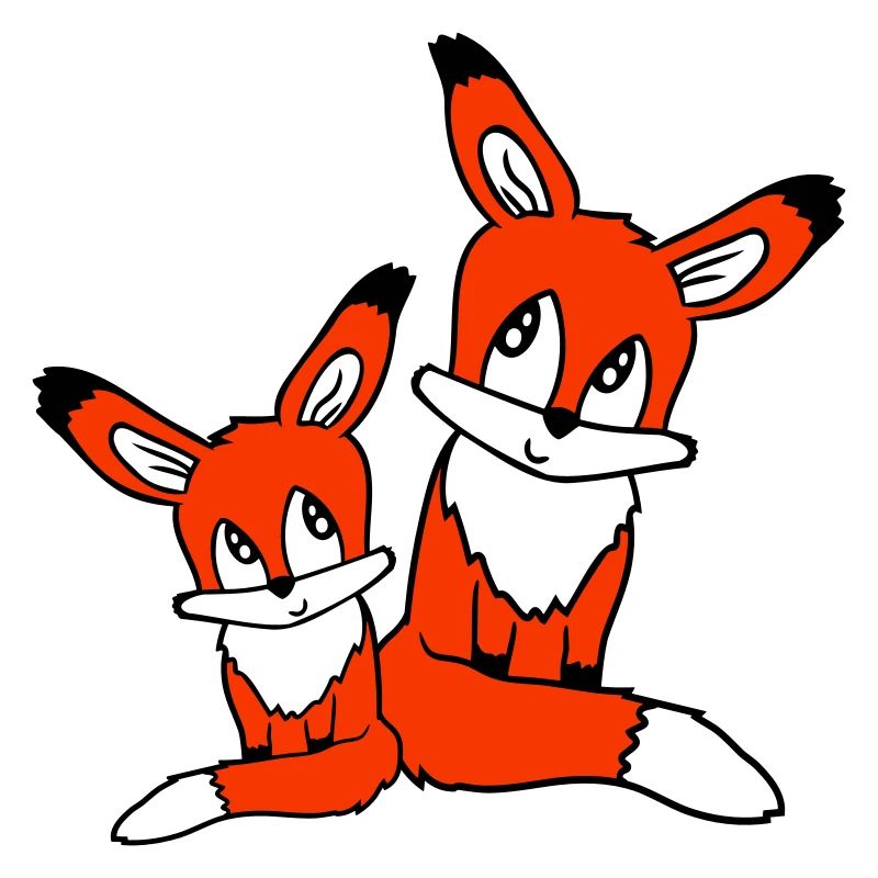 2 Füchse Mutter Rotfuchs Kleines Kind Vater Mama