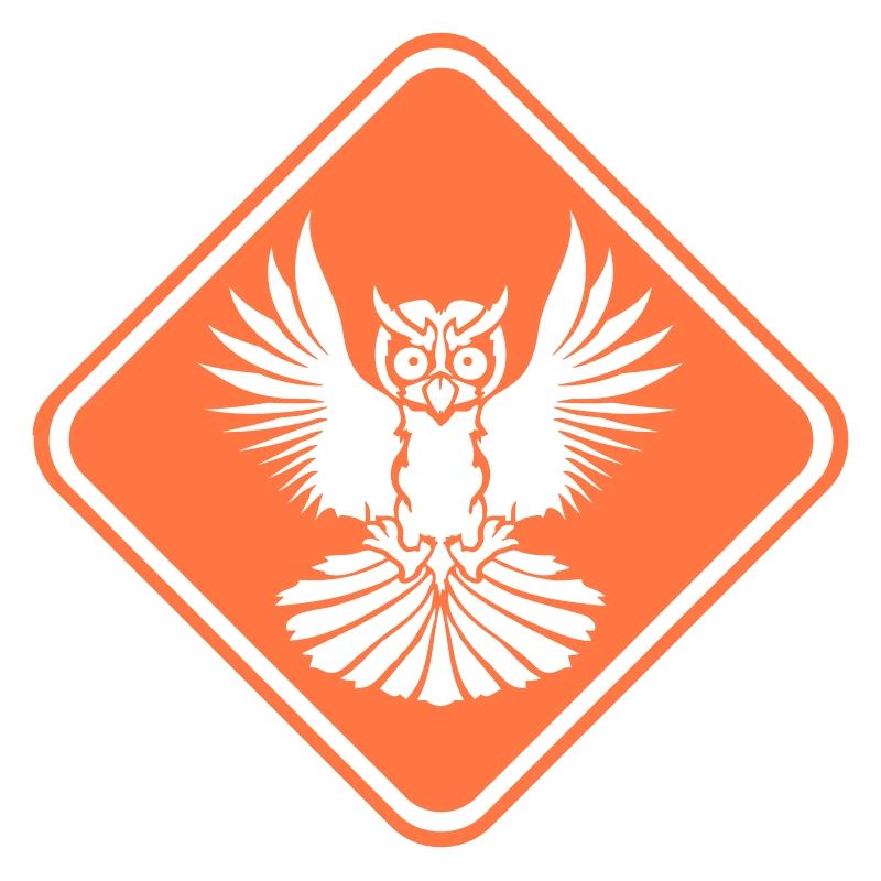 Owl Warning Danger Zone Sign Note Attention