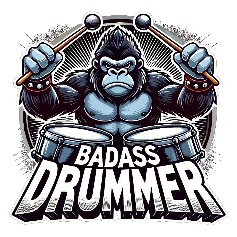 Badass Drummer Gorilla Cool Gift