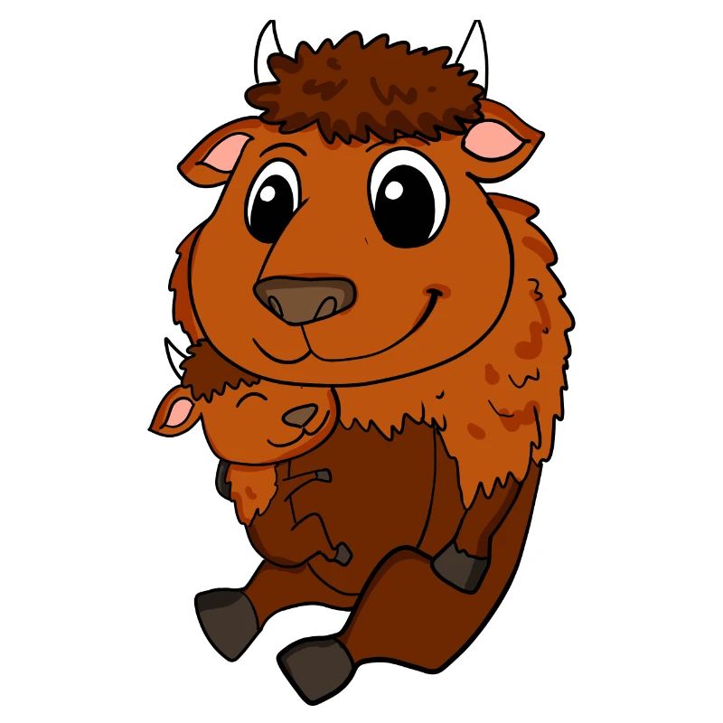 Grossesse familiale - Bison avec bébé - Bison