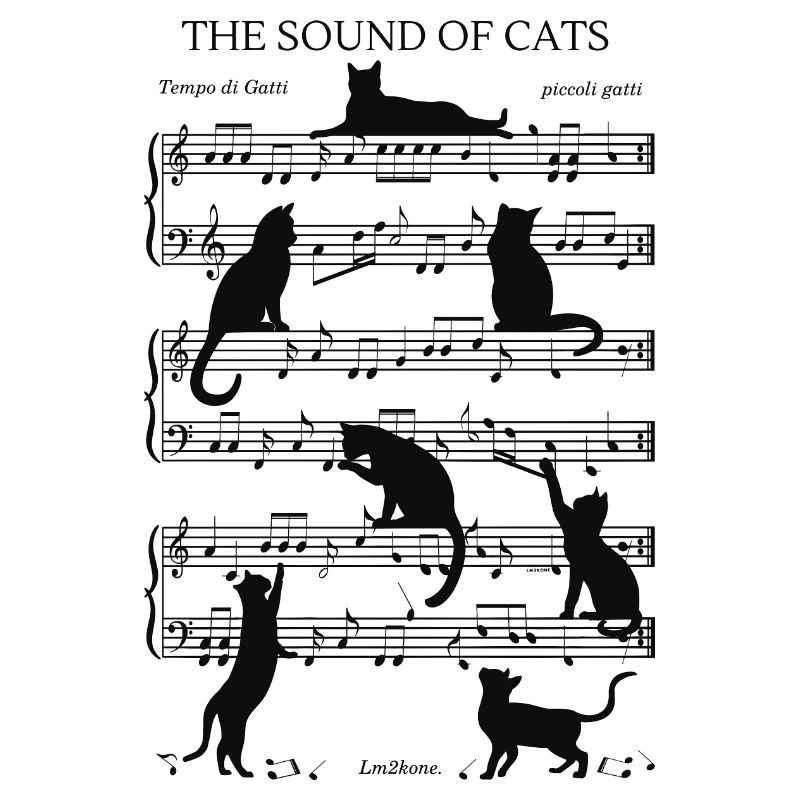 Chats musical notes black