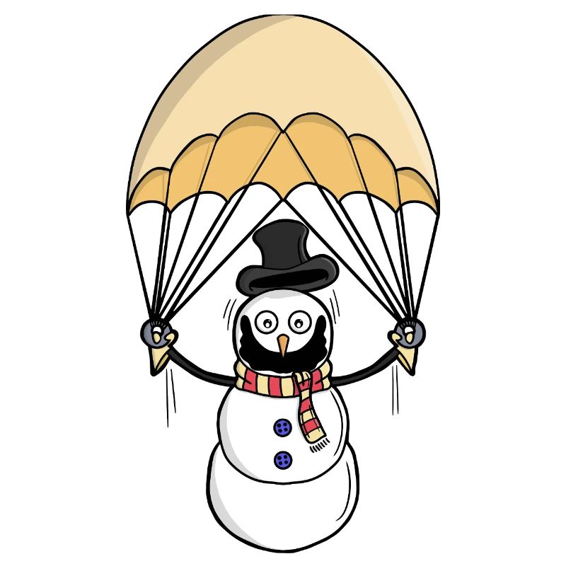 Fallschirmspringender Schneemann
