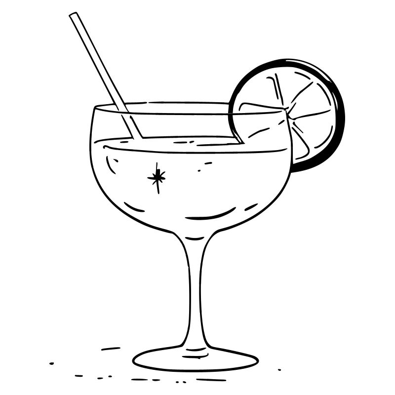 Graphique de cocktail - Conception de fête estivale