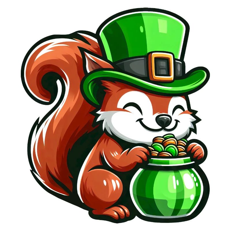 St. Patrick's Day Cute Squirrel Comic Design