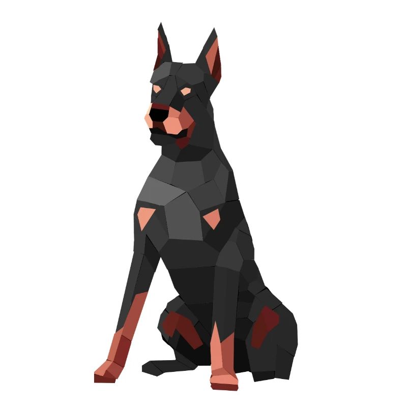 Doberman moderne – art low poly