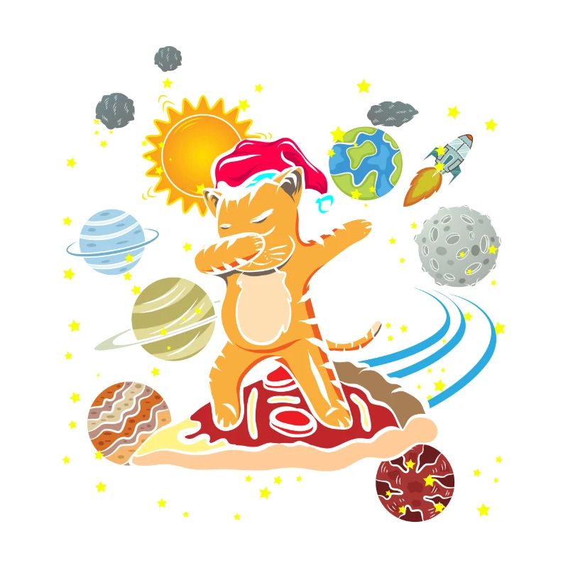 Dabbing cat DAB pizza space gift space