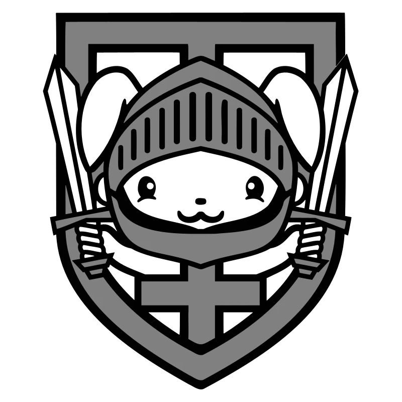 Rabbit Knight Sword Shield Armor Helmet Castle Hero
