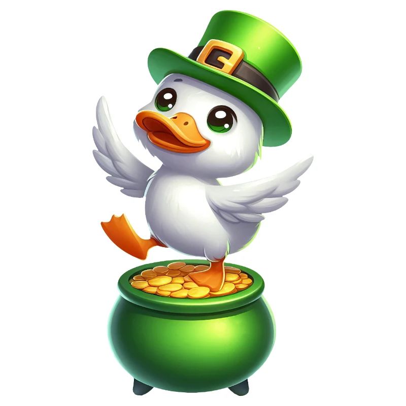 Doux Canard De La Saint-Patrick Chapeau Haut de Forme Trèfle