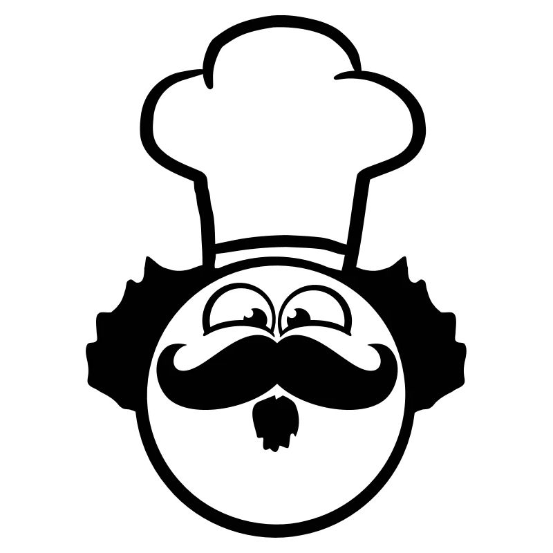 Chef Funny Smiley Mustache Beard
