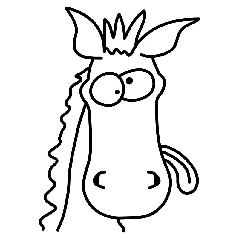Funny Crazy Comic Horse
