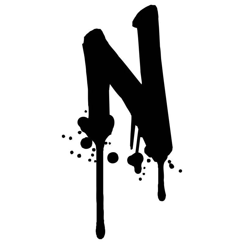 N Graffiti Tropfen Farbklex Spray