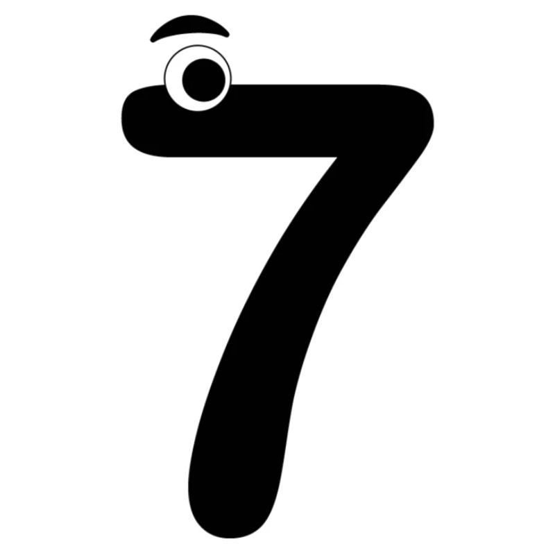 Number Seven 7 Kids Birthday Learning Math