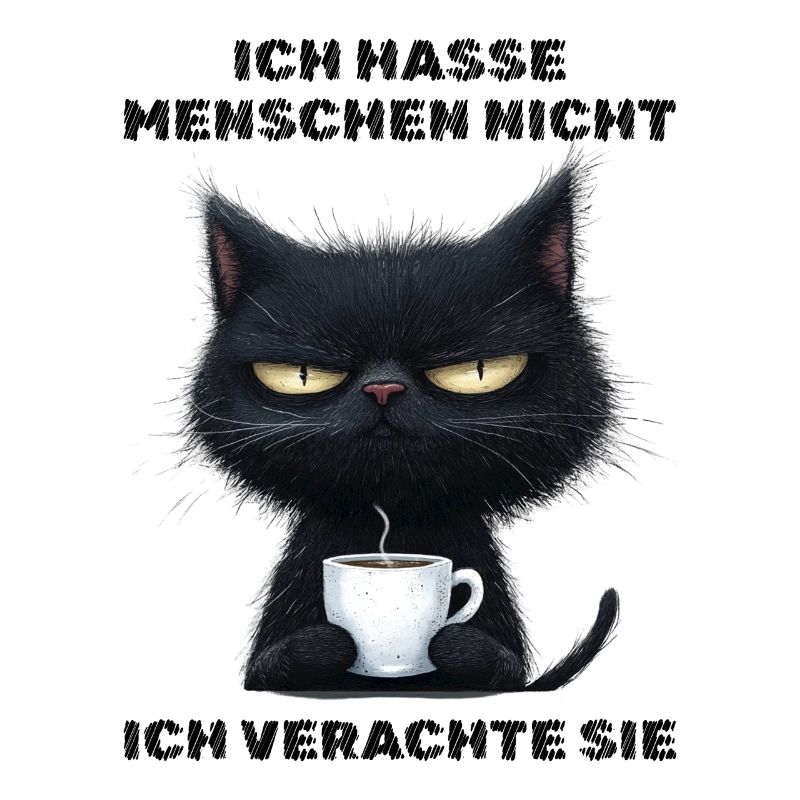 Ich hasse Menschen - Katze Kaffee Kaffeeliebhaber