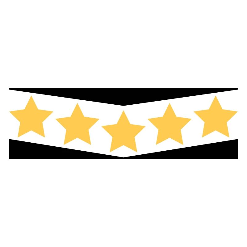 5 Sterne, gebogen. Five Stars. 2c