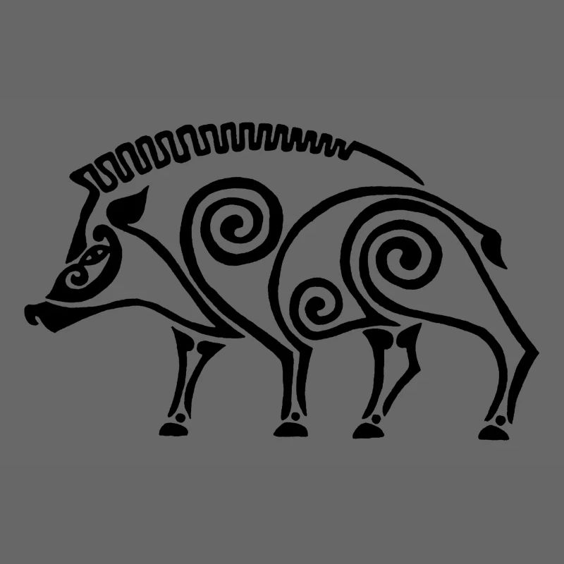 sanglier celte noir