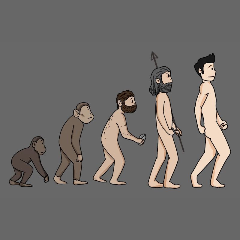 Menschheits Entwicklung - Evolution Illustration