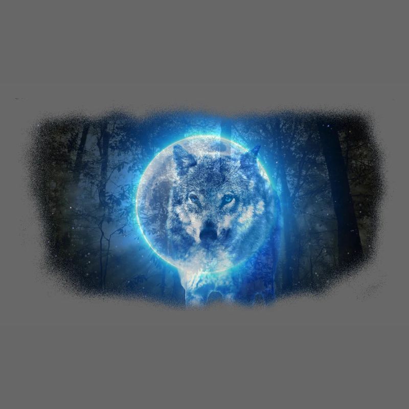 Wolf im Vollmond