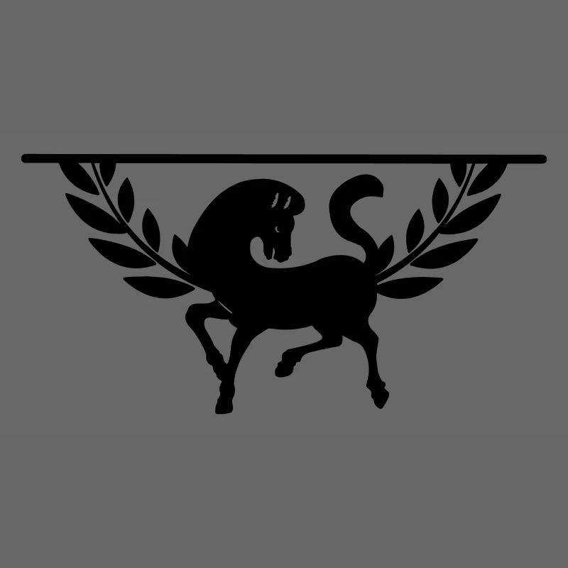 Pferd im halben Lorbeerkranz