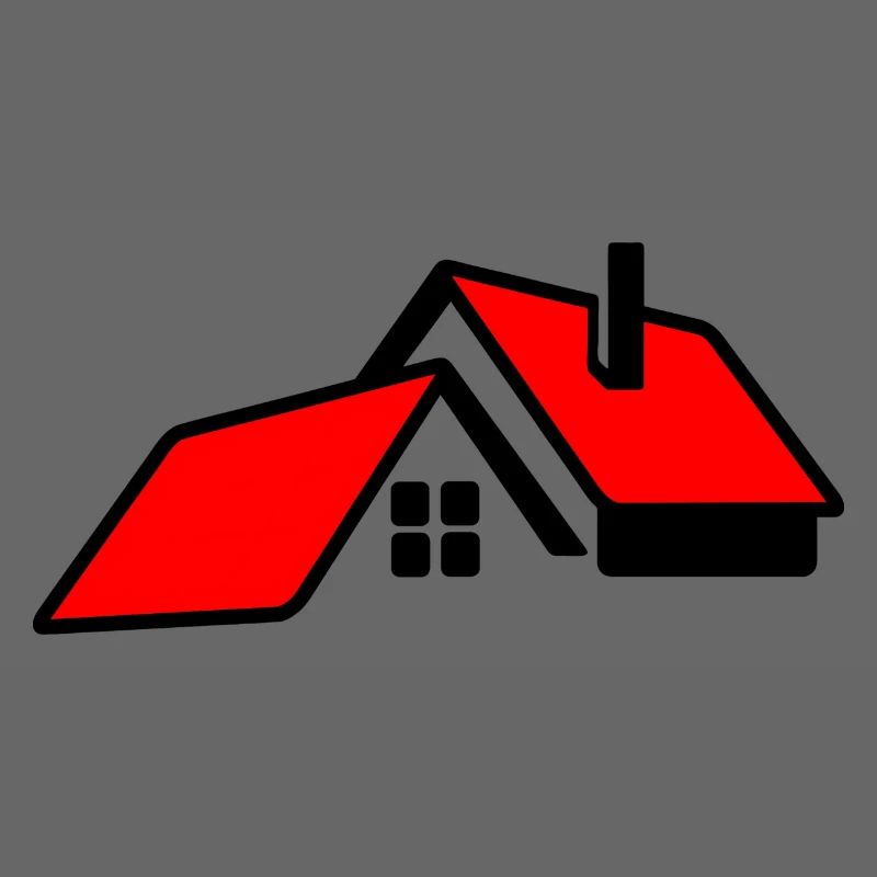 Haus mit rotem Dachlogo