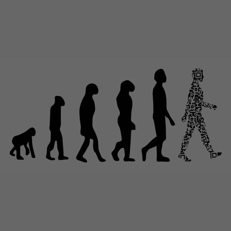 Evolution QR Code - Humor Gesundheits-Pass