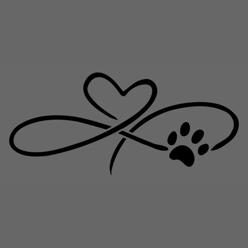 Infinity Herz mit Pfote Hund Katze