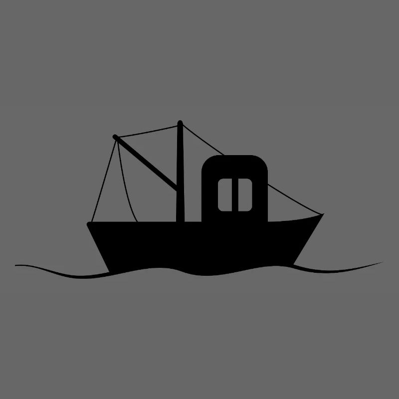 Fischkutter Silhouette, kleines Schiff