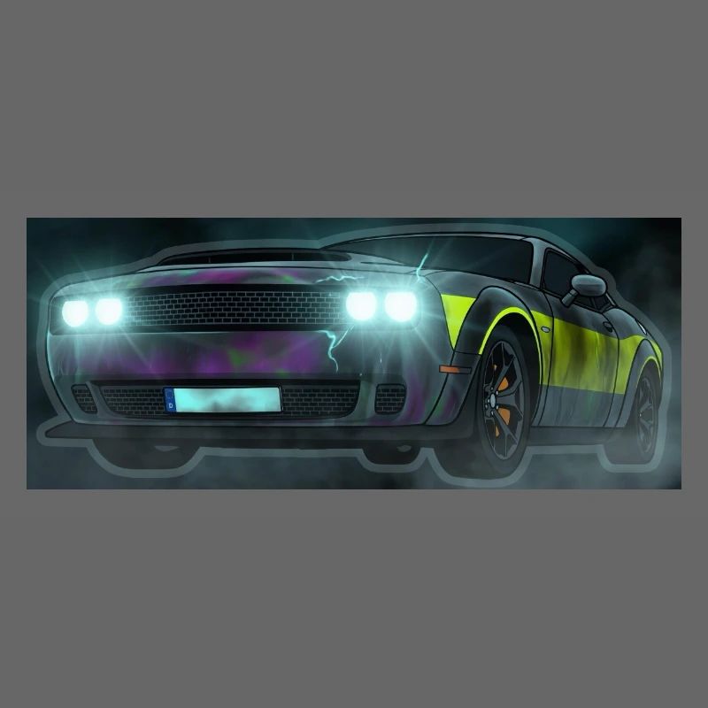 Flash Check Neon Stripe Car