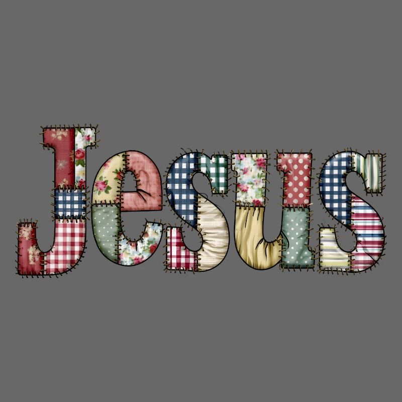 Patchwork Jesus Lettering