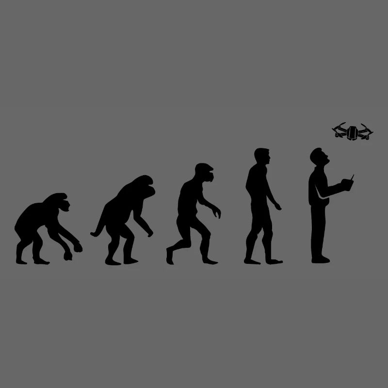 Drohnen Pilot Evolution Entwicklung lustig Design