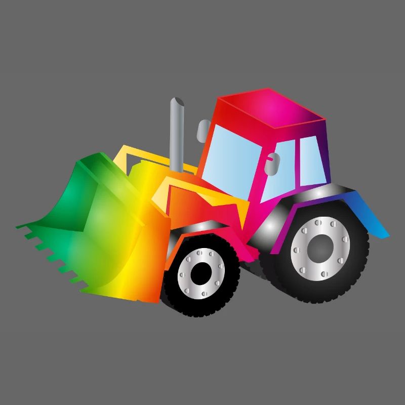 Regenbogen-Bagger voller Farbenfreude