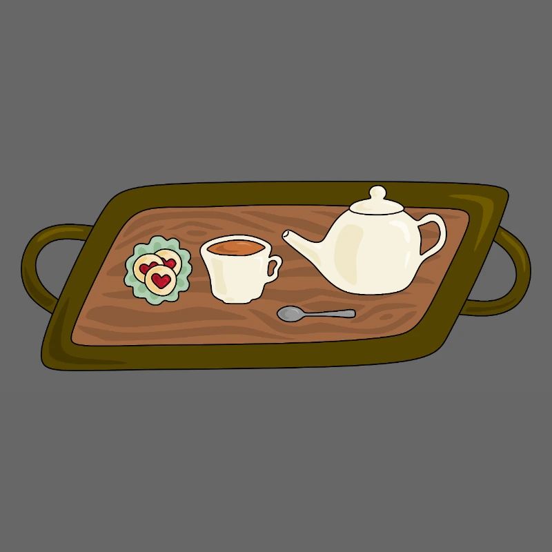 Teezeit-Tablett-Illustration